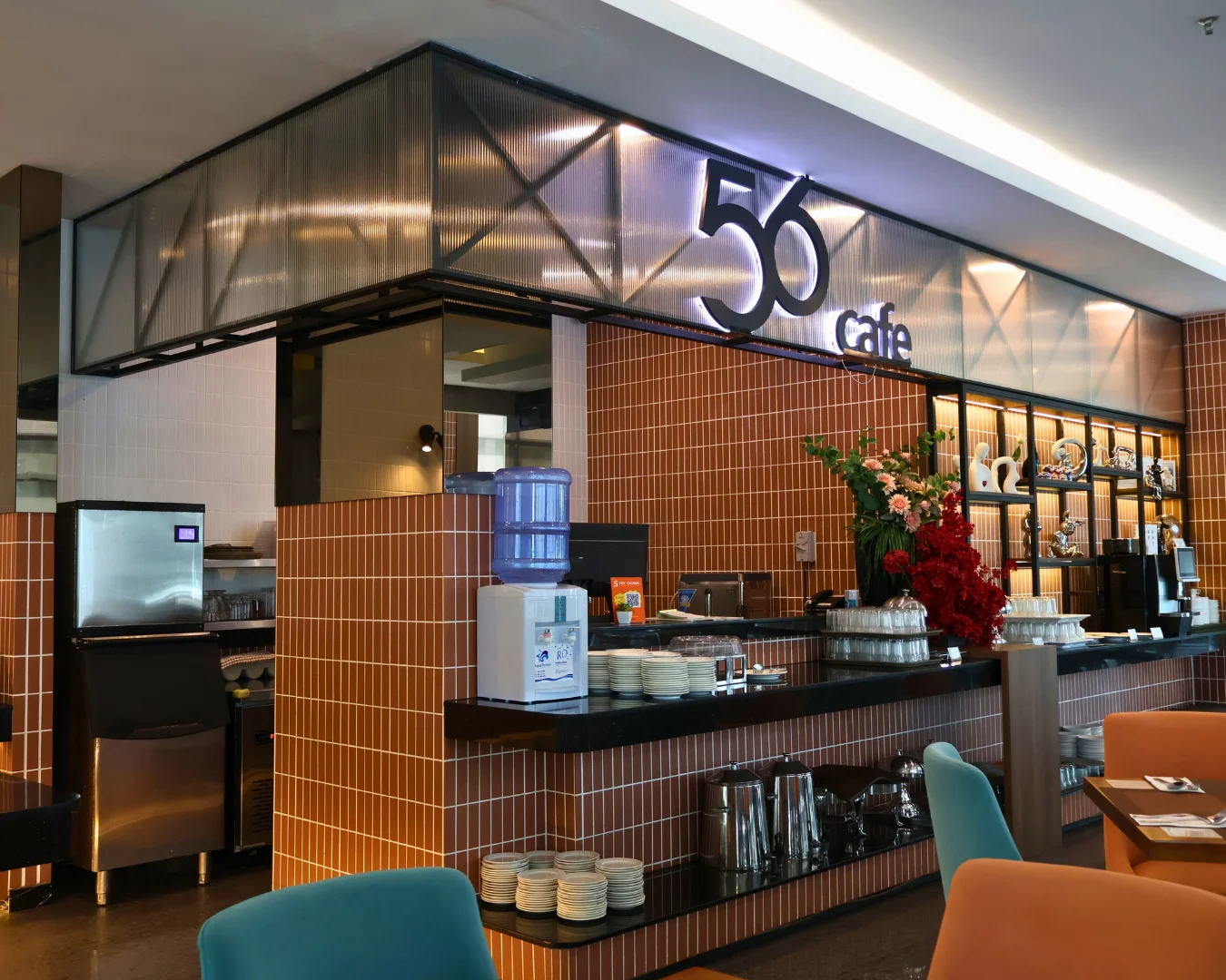 Block A cafeteria service counter at 56 Hotel Kuching